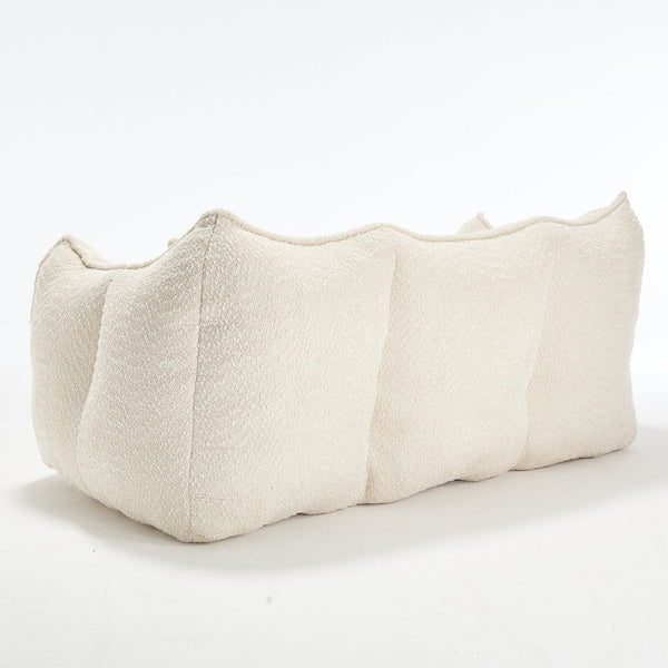 English Elm Soft Plush Foam Beanbag Chair for Two People, Square Recliner Sofa With Superfiber Comfort Embrace Beige W1996P252271