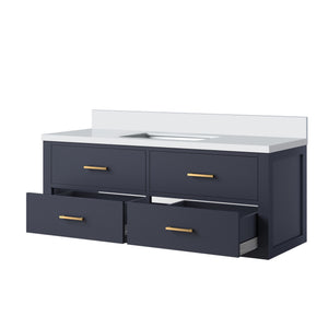 English Elm Blue Single-Sink Bath Vanity 48" Wide With Cultured Marble Top - Stylish, Durable & Fully Assembled! B2731P258005