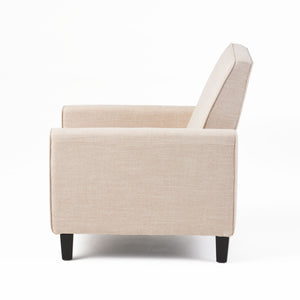 English Elm Christopher Knight Home® - Light Beige Linen Push Back Chair with Plush Padding, Ergonomic Recline, Durable Frame for Home Comfort 52422.00FLBEI