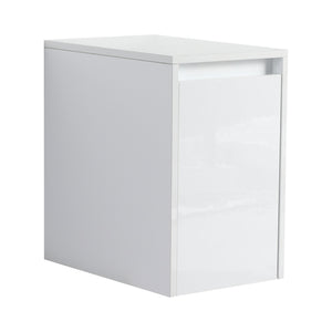 English Elm 12" Bathroom Side Cabinet - Wall-Mounted, Glossy White Finish, Soft-Close Doors, Space Saver Design W999P312082