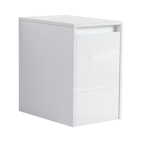English Elm 60" Modern Wall-Mounted Bathroom Vanity with Resin Sink, Soft-Close Doors, Side Cabinet, Glossy White W999S00423