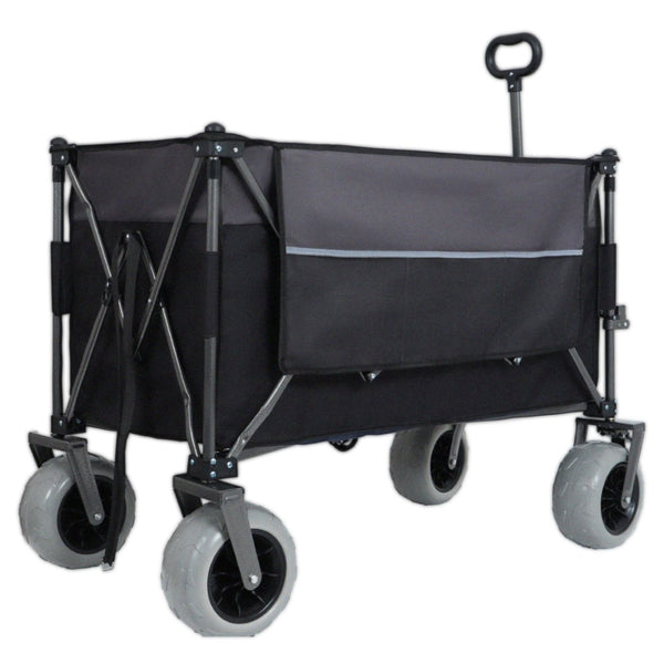 English Elm 9" Balloon Wheel Folding Wagon Heavy Duty 480lb All Terrain Oxford Fabric Cart W2932P317113