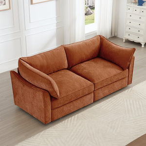 English Elm 2 Seater Sofa With Chic Crescent Armrests, Hidden Storage Drawers, Perfect For Small Spaces! W3041S00202