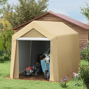 English Elm Outsunny 7' X 12' Portable Garden Storage Tent - Heavy-Duty, Waterproof Shed With Ventilation & Easy Access Door W2225P174114-GIGA