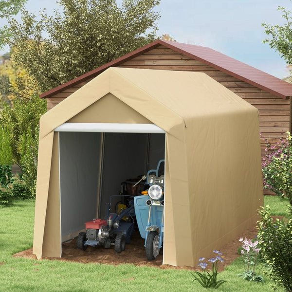 English Elm Outsunny 7' X 12' Portable Garden Storage Tent - Heavy-Duty, Waterproof Shed With Ventilation & Easy Access Door W2225P174114-GIGA