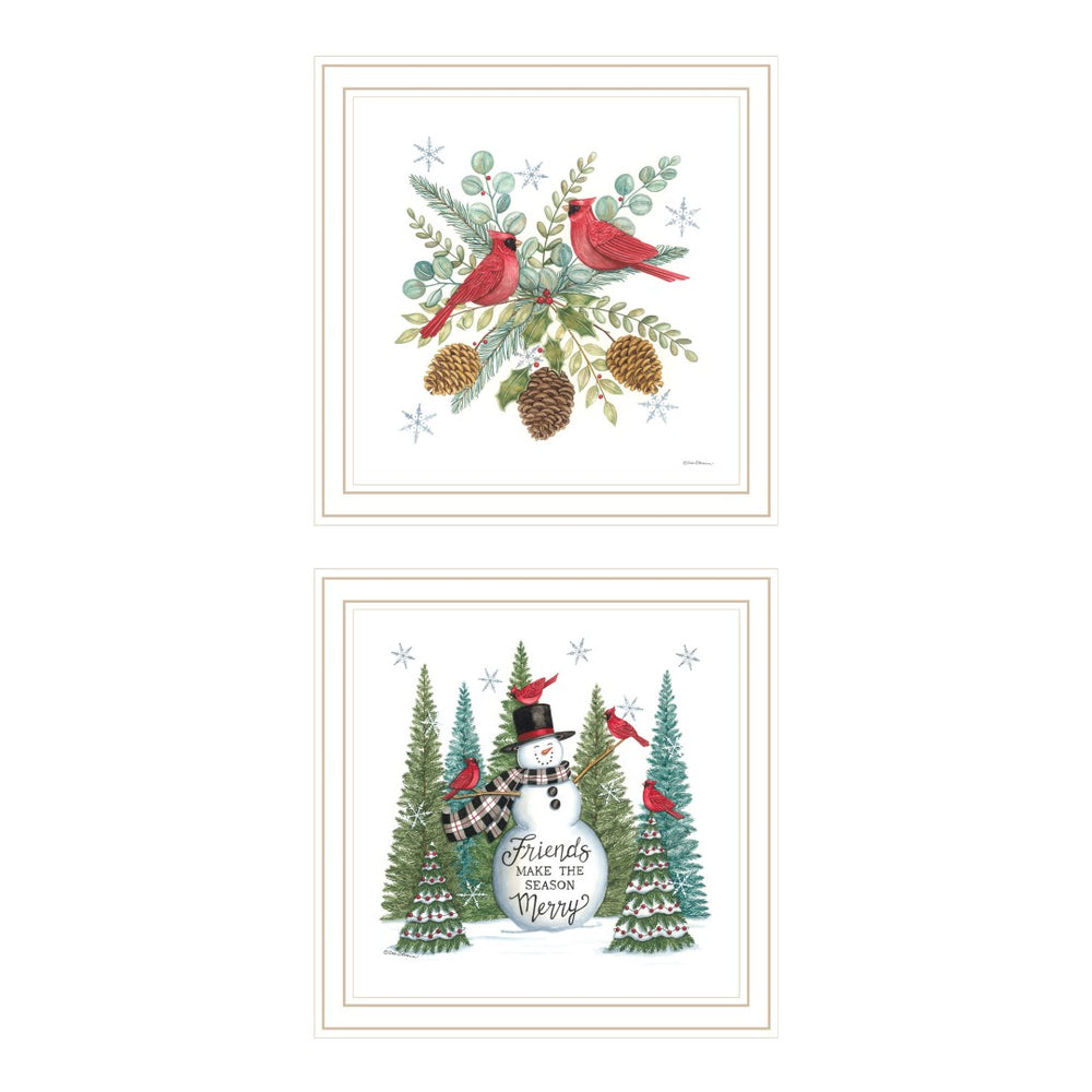 English Elm Trendy Decor 4u Folk Holiday Two Piece Framed Wall Art Set for Festive Home B067P256635