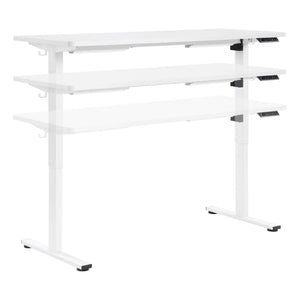 OSP Home Furnishings Primo Electric Sit Stand Desk with Laminate Top and Heavy Duty Steel Frame for Home Office 59"W PMO6024-WH