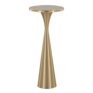 English Elm 22" Hourglass Metal Accent Table Sculptural Brass Finish for Living Room or Lounge B202P223388