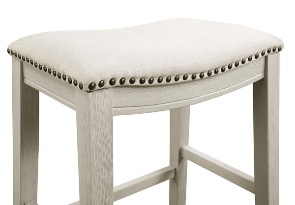 OSP Home Furnishings 29" Saddle Stool - Set of 2 Linen / White Washed