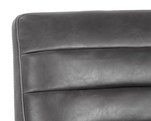 Sunpan Spyros Modern Barstool with Channel Tufting and Sleek Black Powder-Coated Steel Frame for Stylish Spaces Overcast Grey