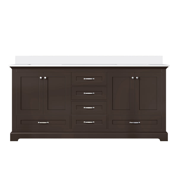 English Elm Espresso 72 in Double Bath Vanity with Cultured Marble Top, Solid Wood, Soft-Close Drawers, Storage B2731P258395