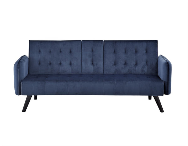 English Elm 72" Velvet Tufted Futon Sleeper Sofa Mid Century Three Seat Couch for Studio Spaces B2735P490974