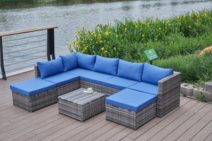 English Elm Patio Sofa With Plush Cushions - Weather-Resistant, Durable Outdoor Seating For Stylish Relaxation B205S00064-GIGA