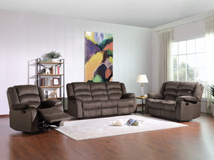 Homeroots Three Piece Indoor Brown Microsuede Six Person Seating Set Brown  329366