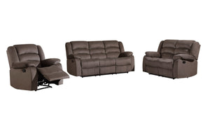 Homeroots Three Piece Indoor Brown Microsuede Six Person Seating Set Brown  329366