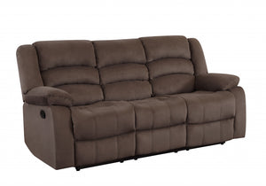 Homeroots 40" Contemporary Brown Fabric Sofa Brown  329367