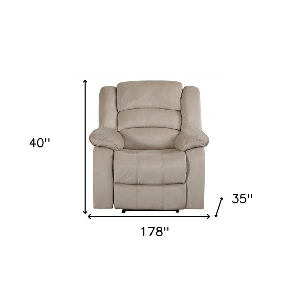 Homeroots Three Piece Indoor Beige Microsuede Six Person Seating Set Beige  329370