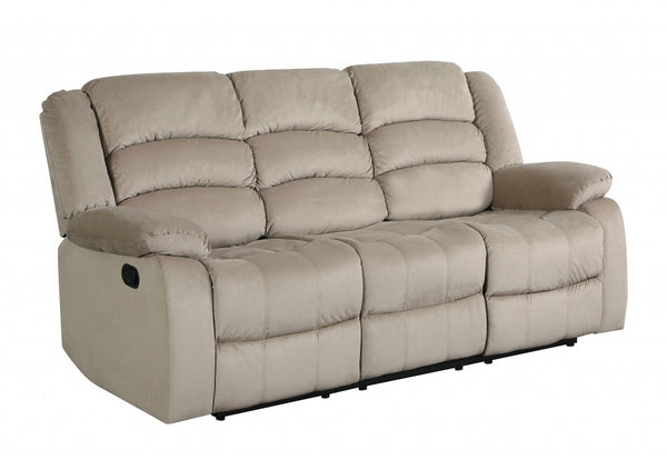 Homeroots 40" Contemporary Beige Fabric Sofa Beige  329371