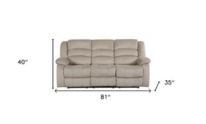 HomeRoots 40" Contemporary Recliner Sofa – Modern Beige Microfiber with Smooth Manual Recline for Ultimate Comfort 329371