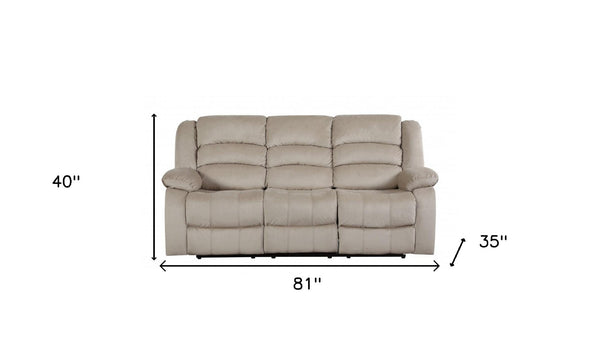 HomeRoots 40" Contemporary Recliner Sofa – Modern Beige Microfiber with Smooth Manual Recline for Ultimate Comfort 329371