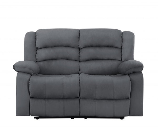 Homeroots Three Piece Indoor Gray Microsuede Six Person Seating Set Grey  329374