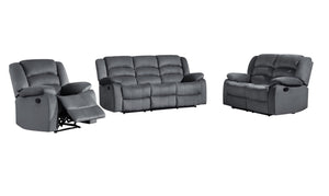Homeroots Three Piece Indoor Gray Microsuede Six Person Seating Set Grey  329374