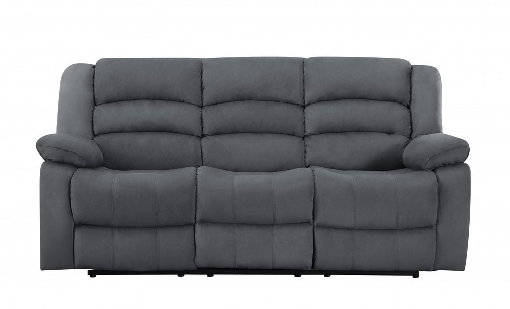 Homeroots 40" Contemporary Grey Fabric Sofa Grey  329375