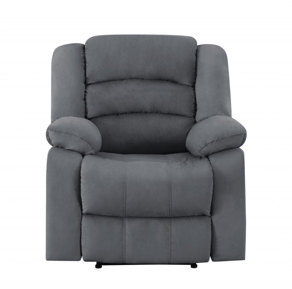 HomeRoots 40" Contemporary Reclining Chair – Stylish Grey Fabric, Plush Comfort & Durable Design for Any Space 329377