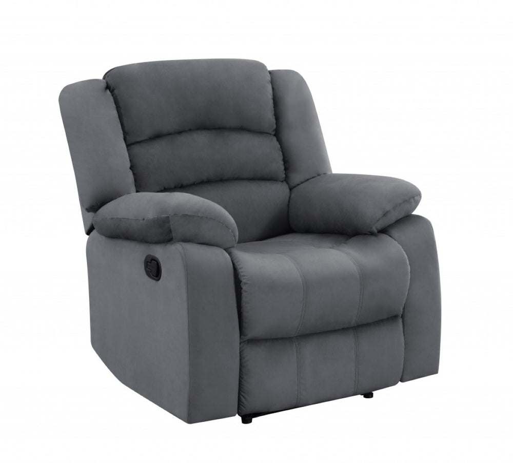 HomeRoots 40" Contemporary Reclining Chair – Stylish Grey Fabric, Plush Comfort & Durable Design for Any Space 329377