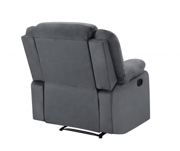 Homeroots 40" Contemporary Grey Fabric Chair Grey  329377