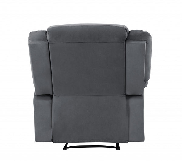 Homeroots 40" Contemporary Grey Fabric Chair Grey  329377