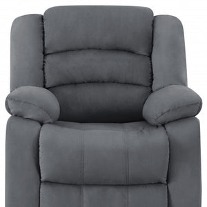 HomeRoots 40" Contemporary Reclining Chair – Stylish Grey Fabric, Plush Comfort & Durable Design for Any Space 329377