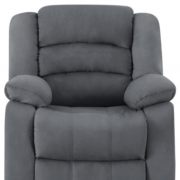 HomeRoots 40" Contemporary Reclining Chair – Stylish Grey Fabric, Plush Comfort & Durable Design for Any Space 329377