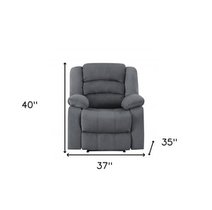HomeRoots 40" Contemporary Reclining Chair – Stylish Grey Fabric, Plush Comfort & Durable Design for Any Space 329377