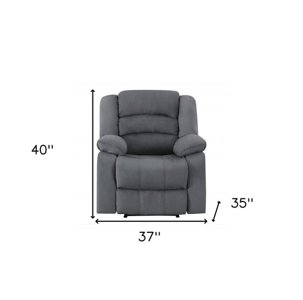 HomeRoots 40" Contemporary Reclining Chair – Stylish Grey Fabric, Plush Comfort & Durable Design for Any Space 329377