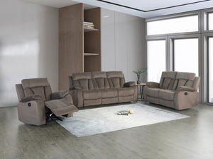 Homeroots Three Piece Indoor Brown Microsuede Six Person Seating Set Brown  329378