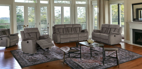 Homeroots Three Piece Indoor Brown Microsuede Six Person Seating Set Brown  329378