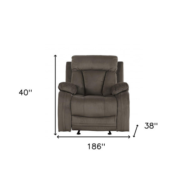 Homeroots Three Piece Indoor Brown Microsuede Six Person Seating Set Brown  329378