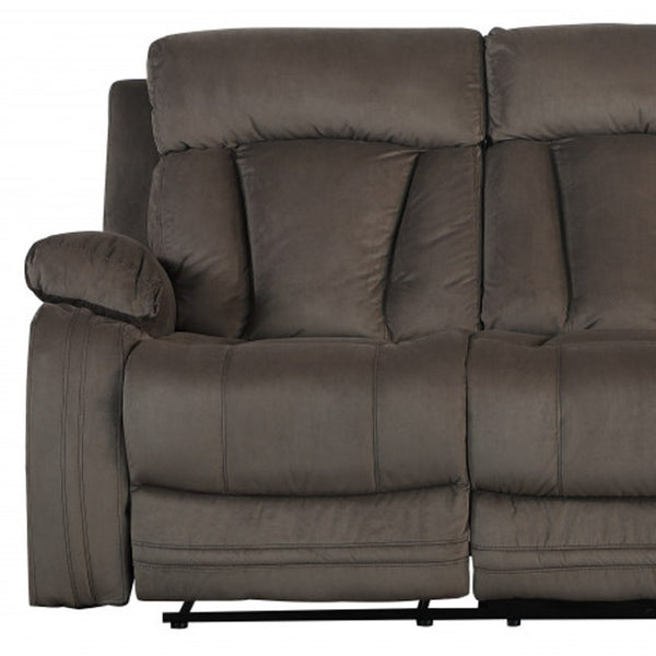 HomeRoots 40" Modern Brown Fabric Recliner Sofa – Stylish, Durable Comfort with Smooth Recline & Generous Seating 329379