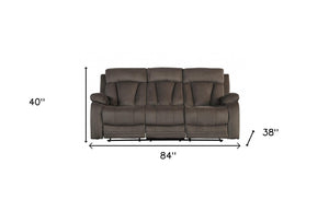 HomeRoots 40" Modern Brown Fabric Recliner Sofa – Stylish, Durable Comfort with Smooth Recline & Generous Seating 329379