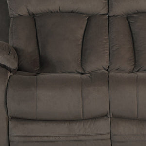 HomeRoots 40" Modern Brown Fabric Loveseat - Stylish Comfort with Recliner, Pocket Coils, and Smooth Rocking Motion 329380
