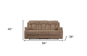 HomeRoots 40" Elegant Beige Reclining Sofa - Modern Comfort with Plush Support for Living Room & Office Use 329383