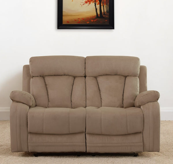 Homeroots 63" Beige Leather Match Recliner Beige  329384