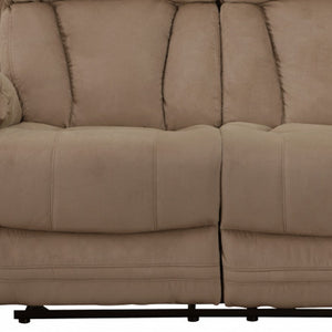 Homeroots 63" Beige Leather Match Recliner Beige  329384