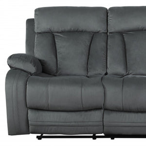 HomeRoots 40" Modern Grey Fabric Recliner Sofa - Durable Comfort, Stylish Design for Living Room & Office 329387