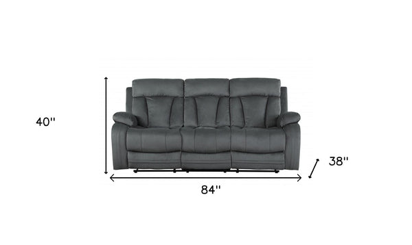 HomeRoots 40" Modern Grey Fabric Recliner Sofa - Durable Comfort, Stylish Design for Living Room & Office 329387