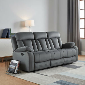 HomeRoots 40" Modern Grey Fabric Recliner Sofa - Durable Comfort, Stylish Design for Living Room & Office 329387
