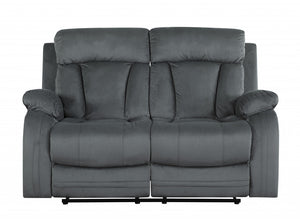 Homeroots 40" Modern Grey Fabric Loveseat Grey  329388