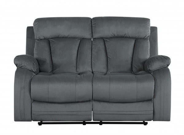 Homeroots 40" Modern Grey Fabric Loveseat Grey  329388