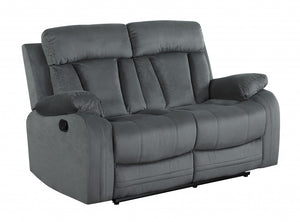 Homeroots 40" Modern Grey Fabric Loveseat Grey  329388